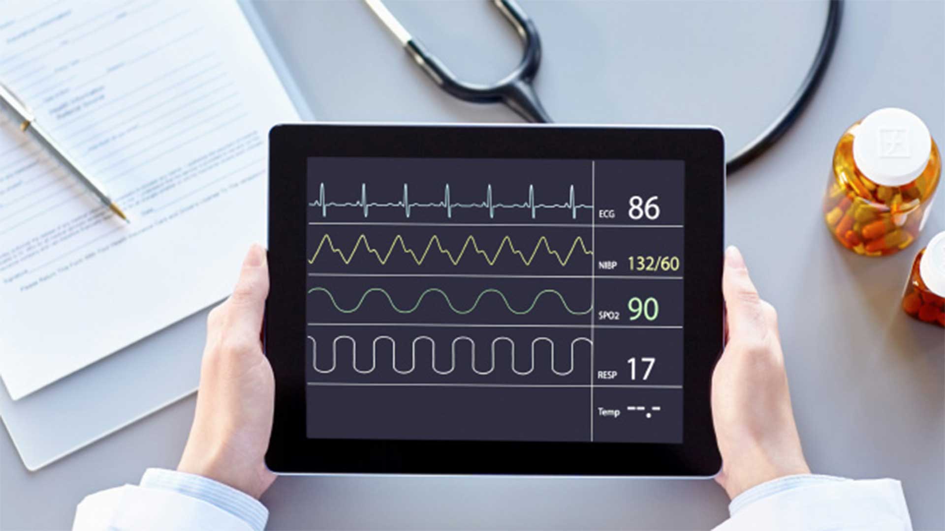 Blood Pressure information displayed on an iPad