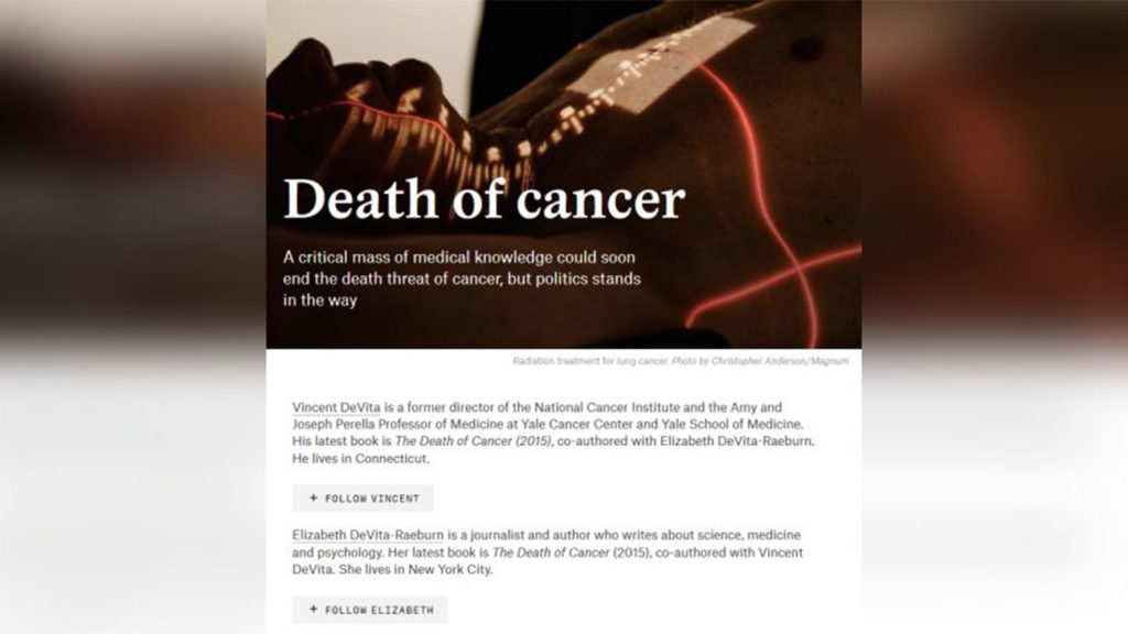 Recommended reading: The Death of Cancer