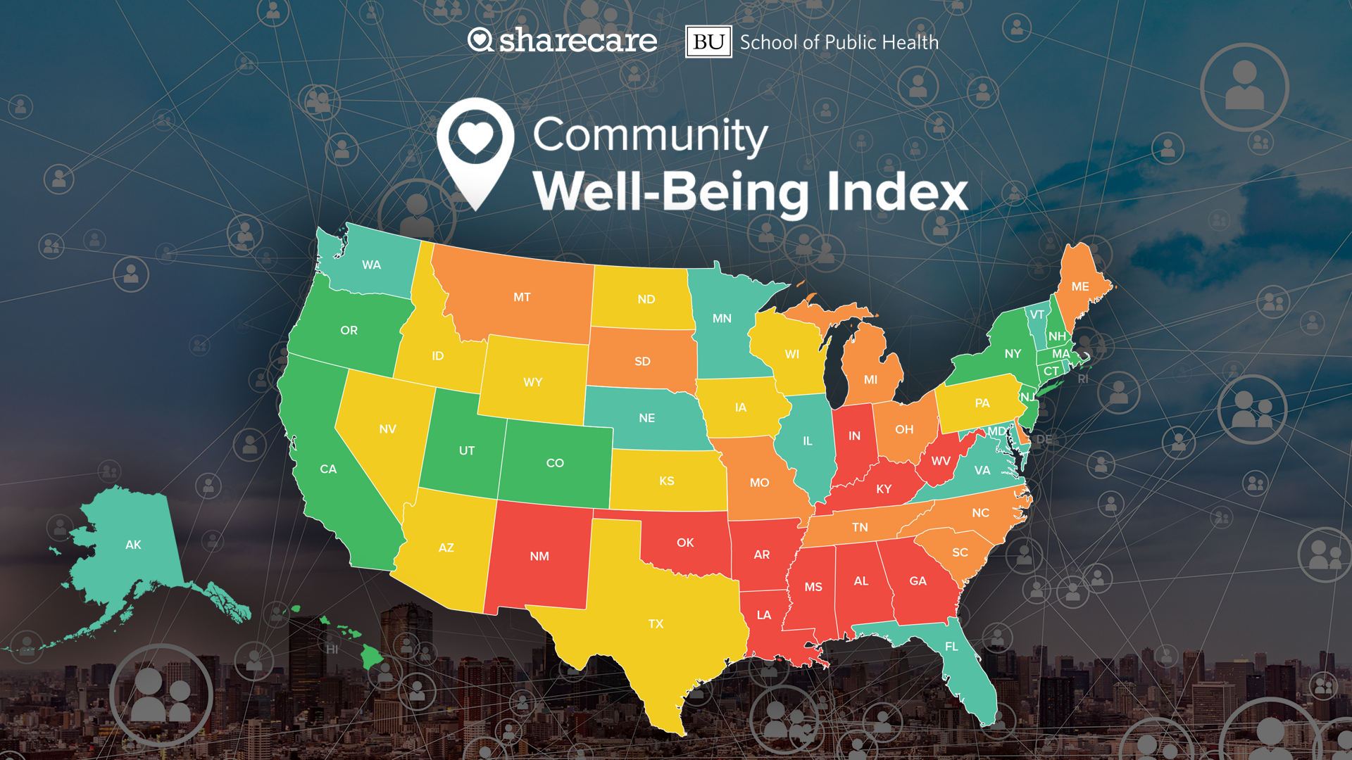 Sharecare Community Well-Being Index 2019 state rankings